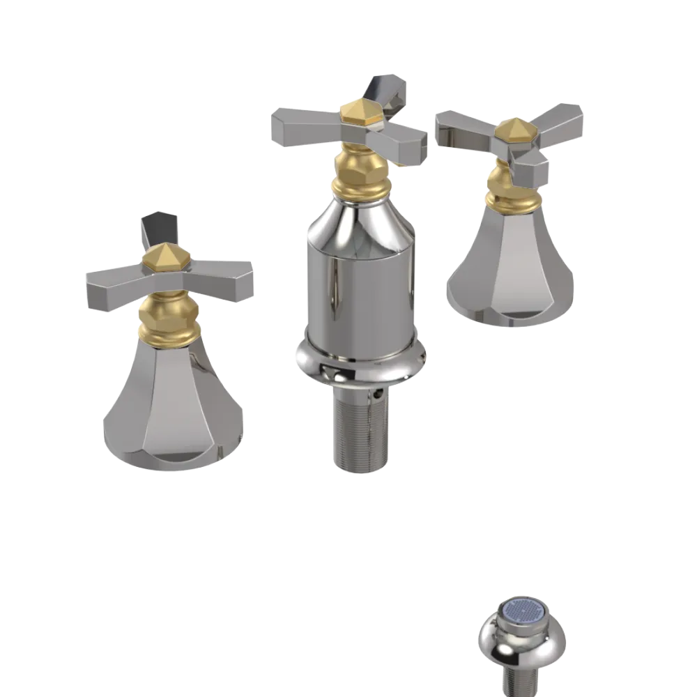 Rubinet Bidet Fitting with Spray, Diverter, and Vacum Breaker (Less Drain) Polished Nickel