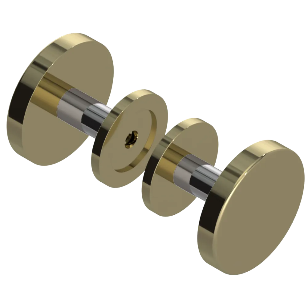Rubinet Shower Door Knob (set) Natural Brass