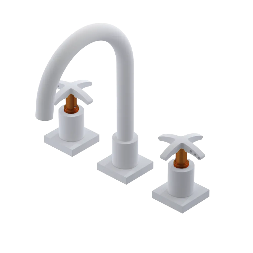 Rubinet Widespread Lav. Set. (less drain) Matt White