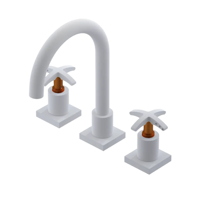 Rubinet Widespread Lav. Set. (less drain) Matt White