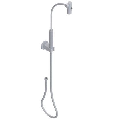 Rubinet Hand Held Shower Bidet with Extended Reach & Dual Function Spray Including Wall Bracket with Supply & Hose (Round) Matt White