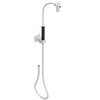 Rubinet Hand Held Shower Bidet with Extended Reach & Dual Function Spray Including Wall Bracket with Supply & Hose (Square) White
