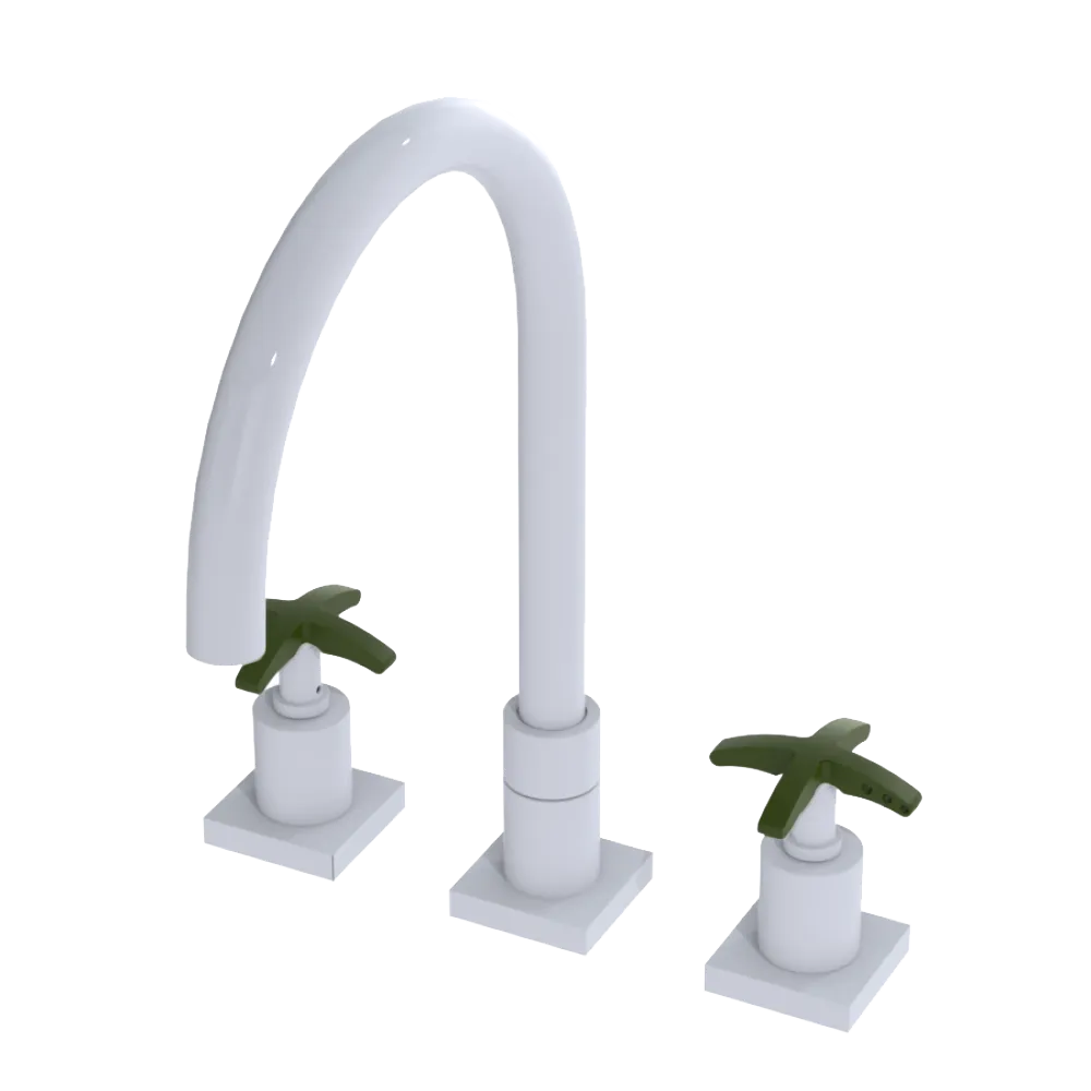 Rubinet Widespread Kitchen Set White