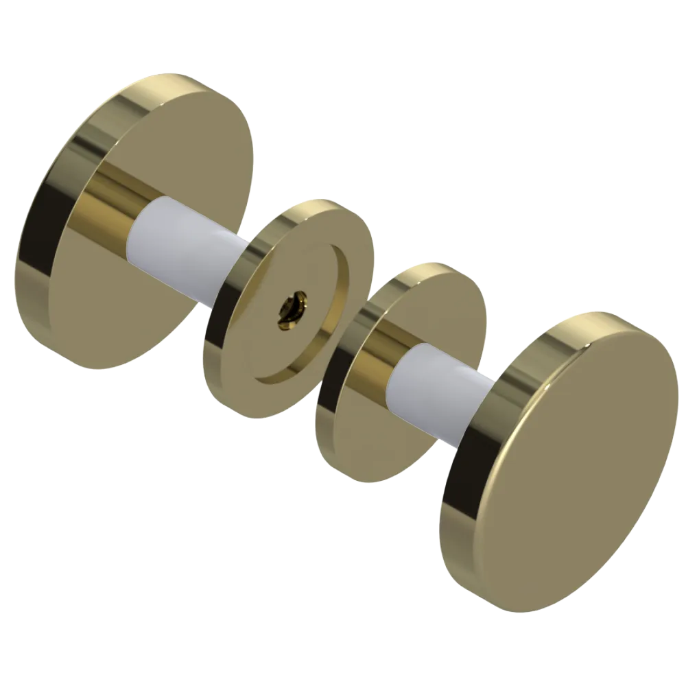 Rubinet Shower Door Knob (set) Natural Brass