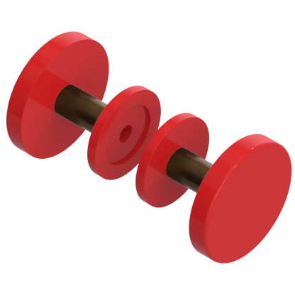 Rubinet Shower Door Knob (set) Red