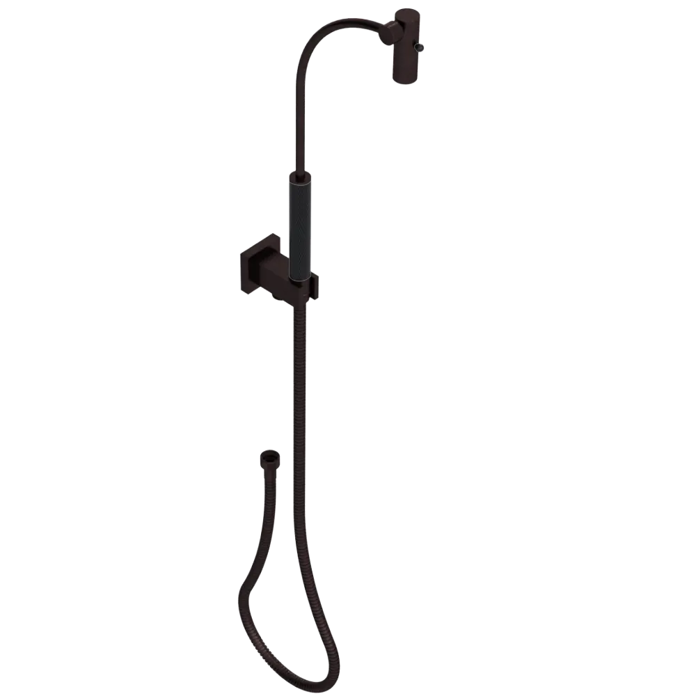 Rubinet Hand Held Shower Bidet with Extended Reach & Dual Function Spray Including Wall Bracket with Supply & Hose (Square) Oil Rubbed Bronze