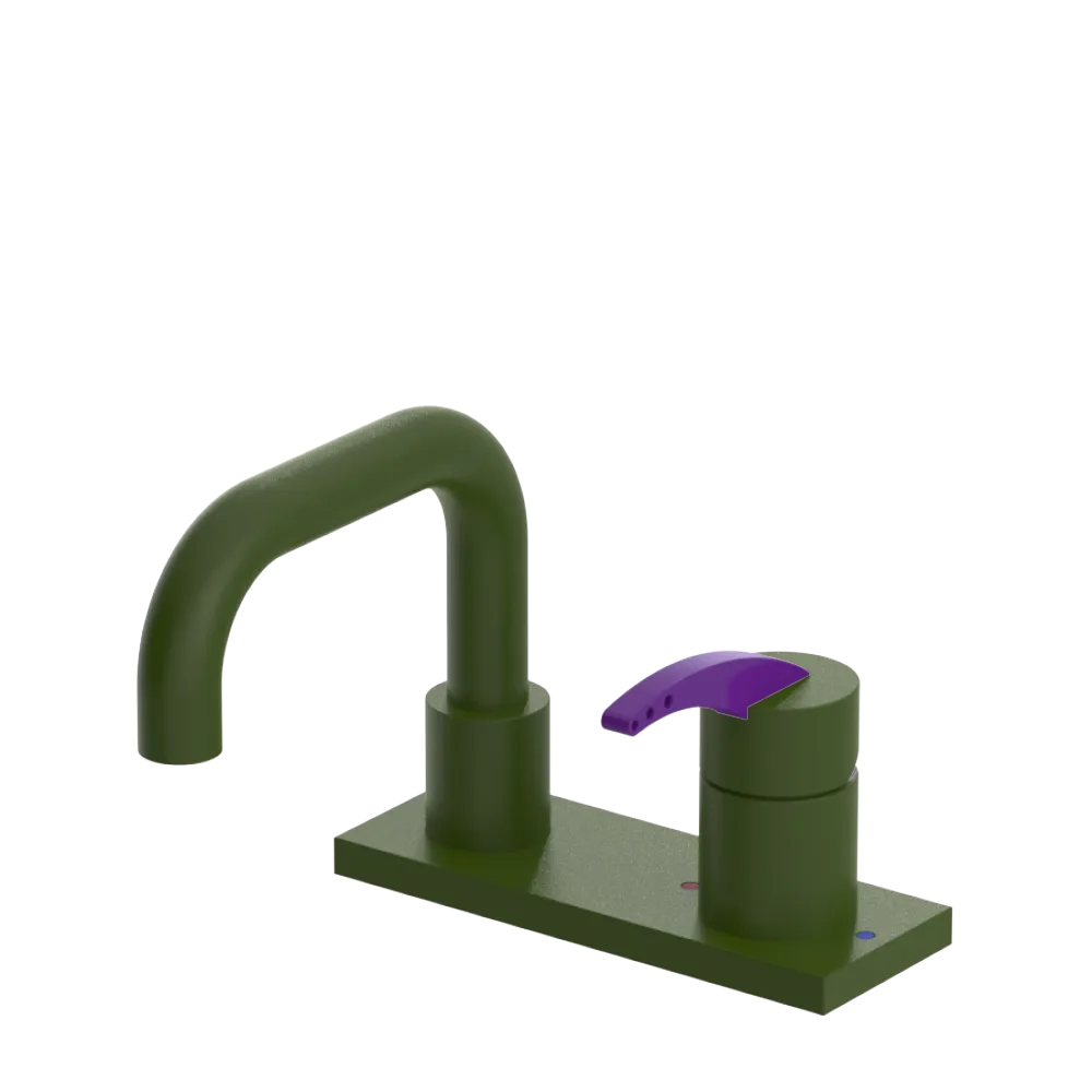 Rubinet 4" Centre Single Control Lav. Set. with Genesis spout (less drain) Green Envy