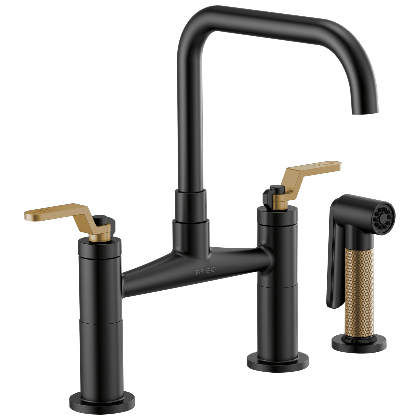 Brizo Bridge Faucet With Square Spout And Industrial Handle