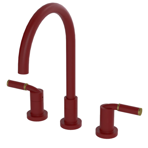 Rubinet Widespread Kitchen Set Maroon