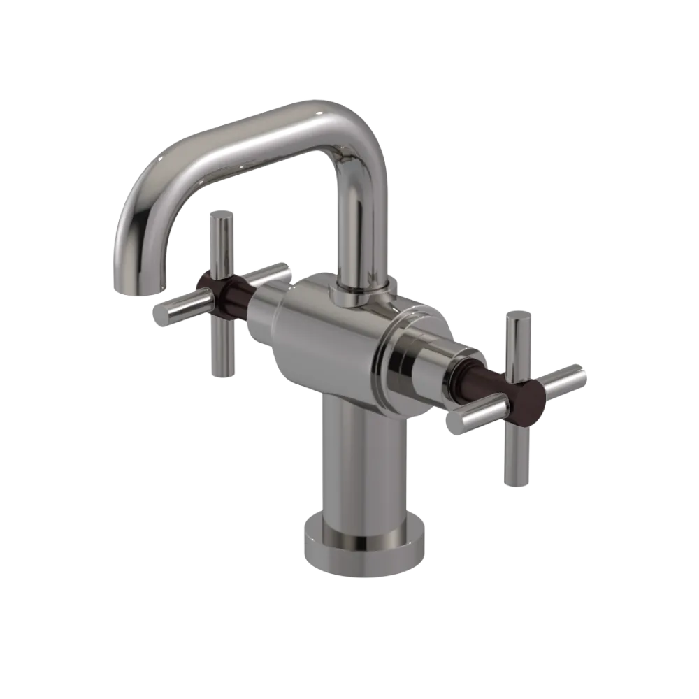 Rubinet Single Hole Dual Handle Lav. Set. (less drain) Polished Nickel
