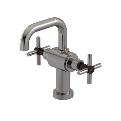 Rubinet Single Hole Dual Handle Lav. Set. (less drain) Polished Nickel