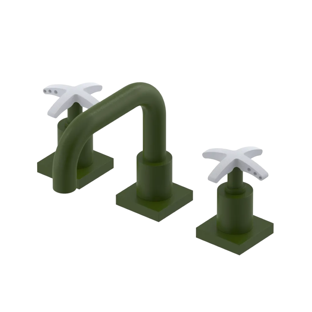 Rubinet Widespread Lav. Set. with Genesis spout (less drain) Green Envy