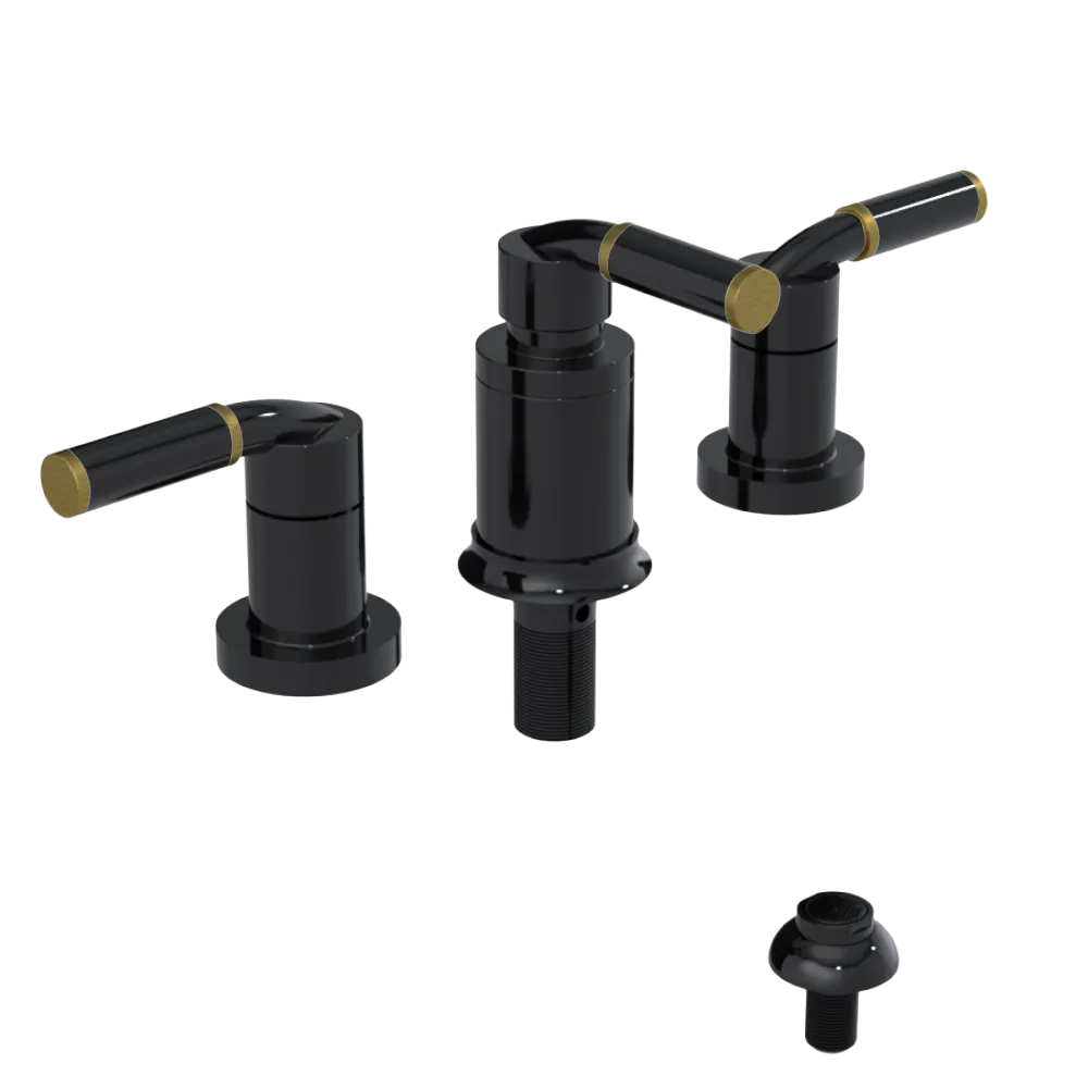 Rubinet Bidet Fitting with Spray, Diverter, and Vacuum Breaker (less drain) Black