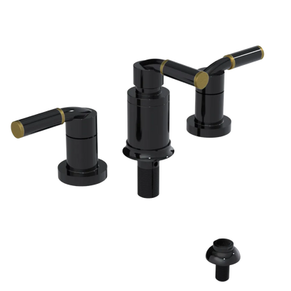 Rubinet Bidet Fitting with Spray, Diverter, and Vacuum Breaker (less drain) Black