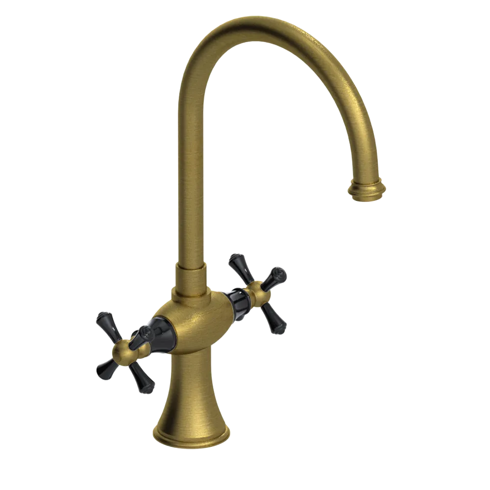 Rubinet Two Handle Single Hole Kitchen Set Antique Brass Matt