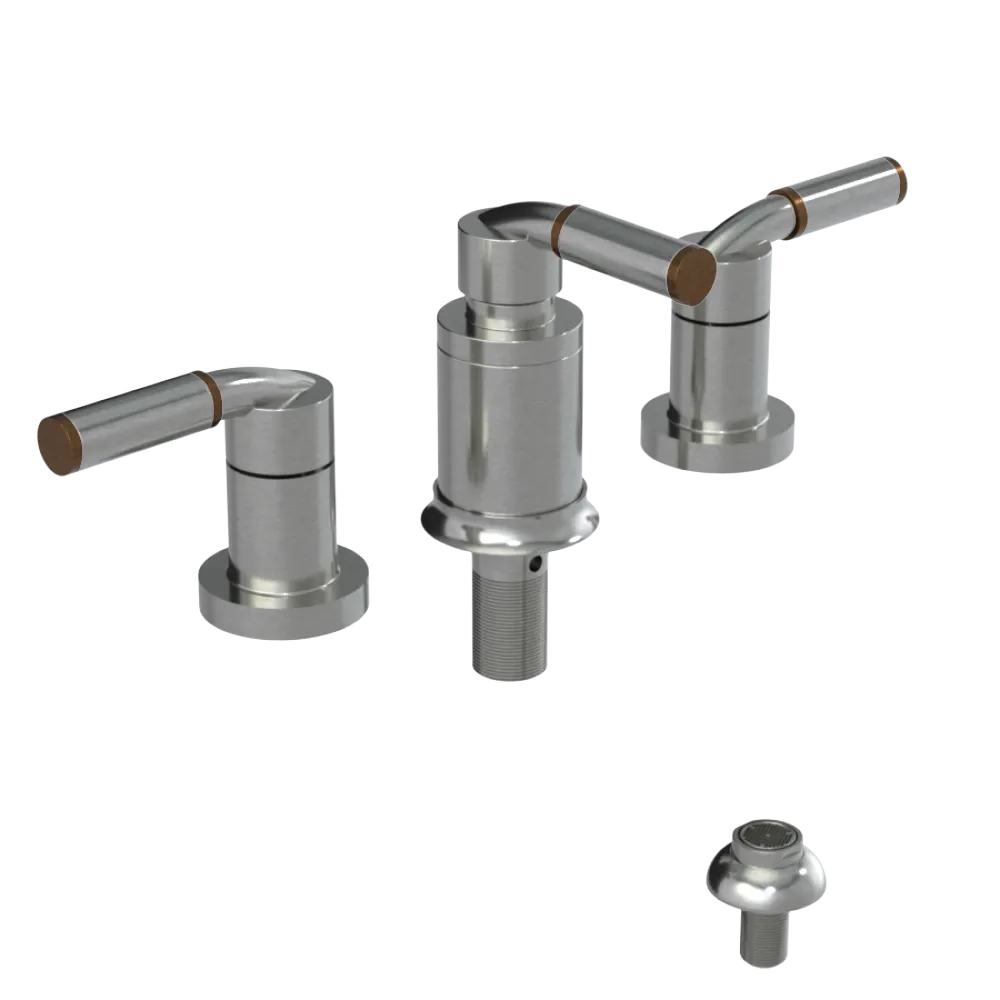 Rubinet Bidet Fitting with Spray, Diverter, and Vacuum Breaker (less drain) Satin Nickel