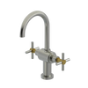 Rubinet Single Hole Dual Handle Lav. Set with LaSalle Spout (less drain) Satin Nickel