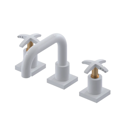 Rubinet Widespread Lav. Set. with Genesis spout (less drain) White