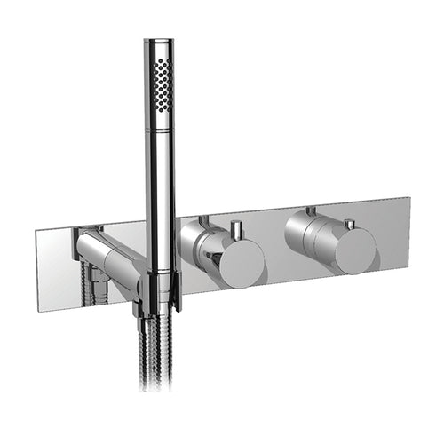 Cabano 3/4" thermostatic 2-way shower valve with hand shower - TRIM ONLY