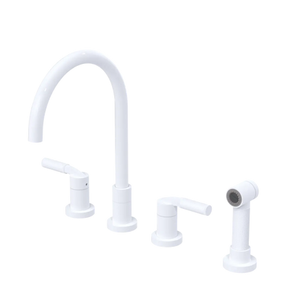 Rubinet Widespread Kitchen Set with Hand Spray White