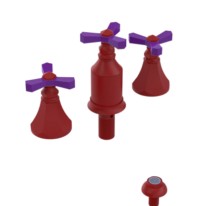 Rubinet Bidet Fitting with Spray, Diverter, and Vacum Breaker (Less Drain) Maroon