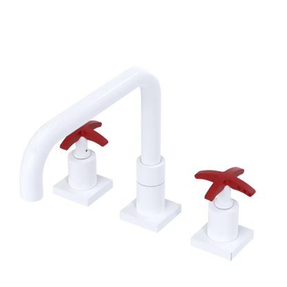 Rubinet Widespread Kitchen Set with Genesis Spout White