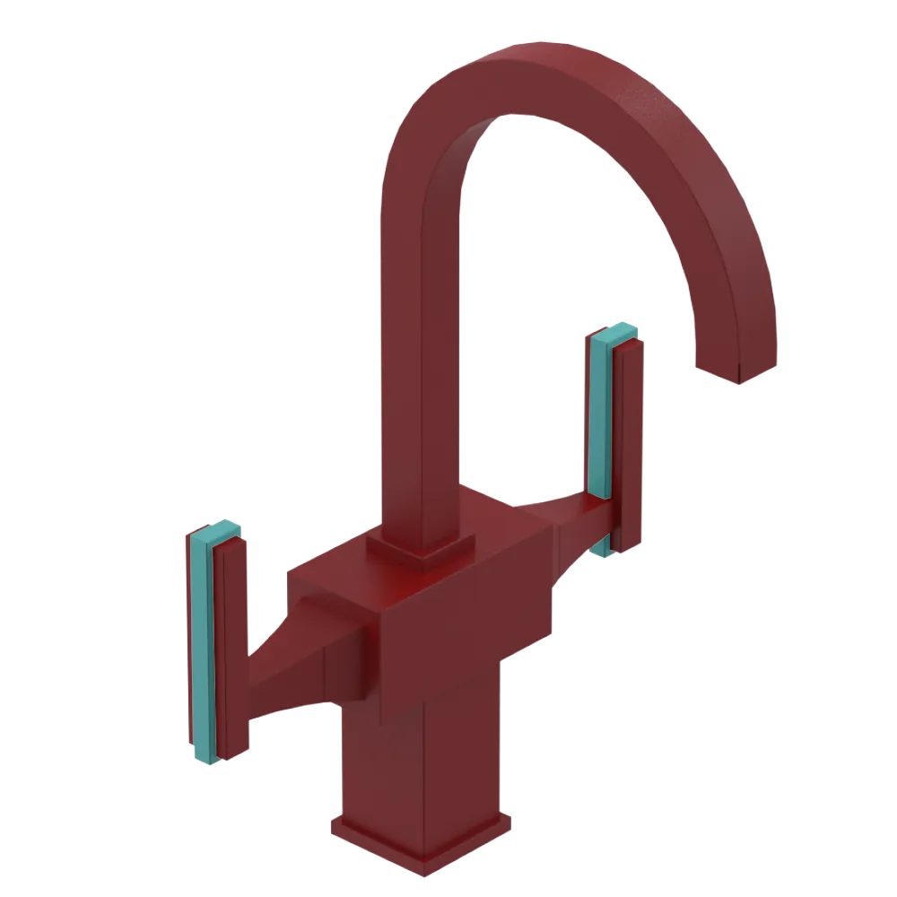 Rubinet Single Hole Dual Handle Lav. Set. (less drain) Maroon