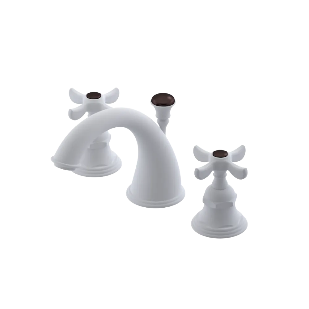 Rubinet Widespread Lav. Set. (less drain) Matt White