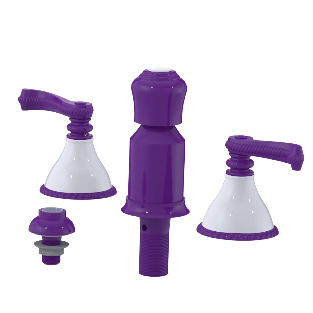 Rubinet Bidet Fitting with Spray, Diverter, and Vacum Breaker (Less Drain) Purple Haze