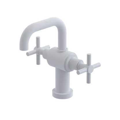Rubinet Single Hole Dual Handle Lav. Set. (less drain) Matt White