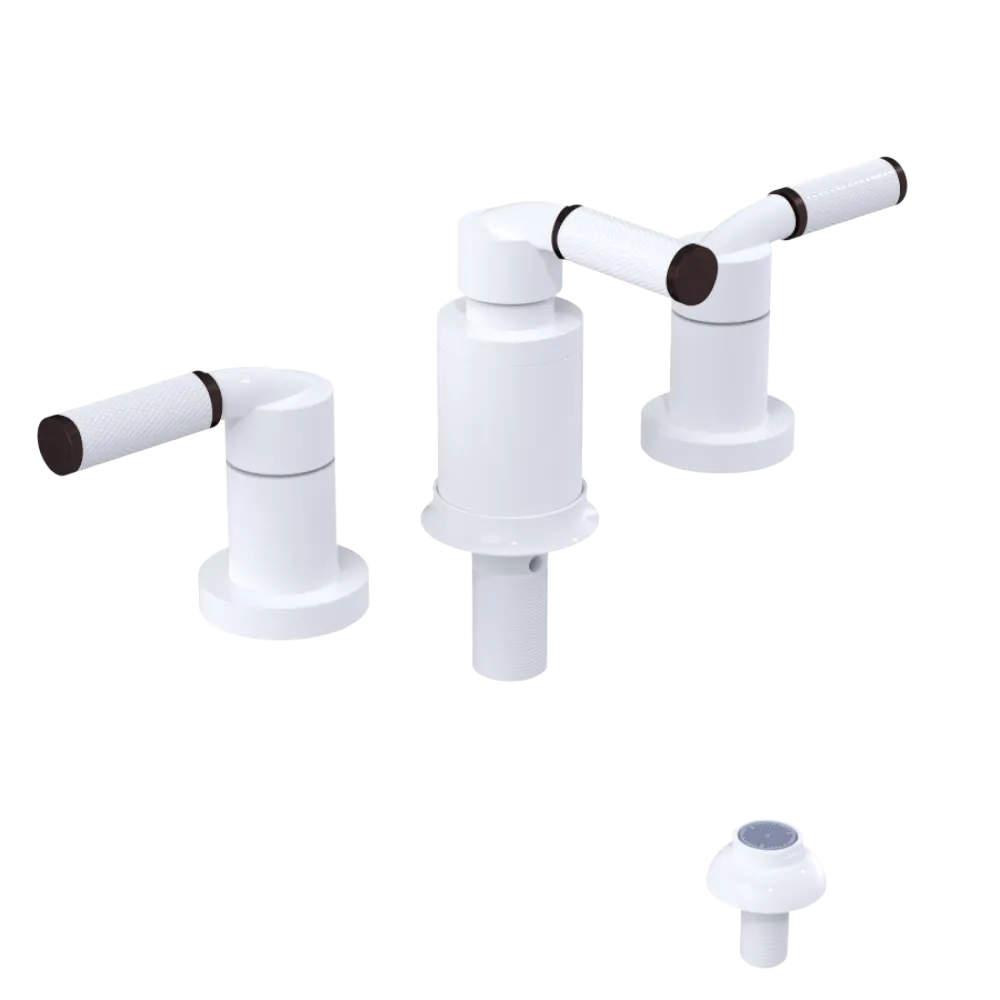Rubinet Bidet Fitting with Spray, Diverter, and Vacum Breaker (Less Drain) White
