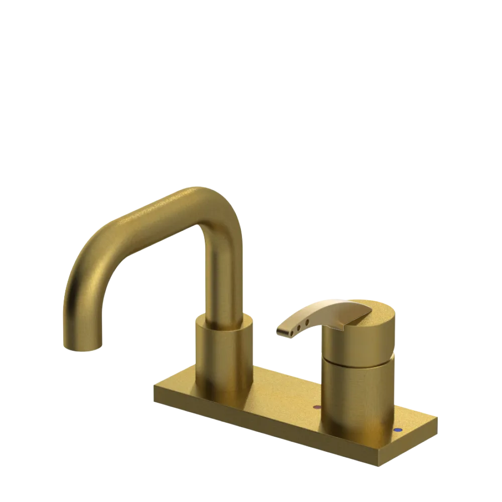 Rubinet 4" Centre Single Control Lav. Set. with Genesis spout (less drain) Antique Brass Matt
