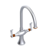 Rubinet Two Handle Single Hole Kitchen Set Satin Chrome