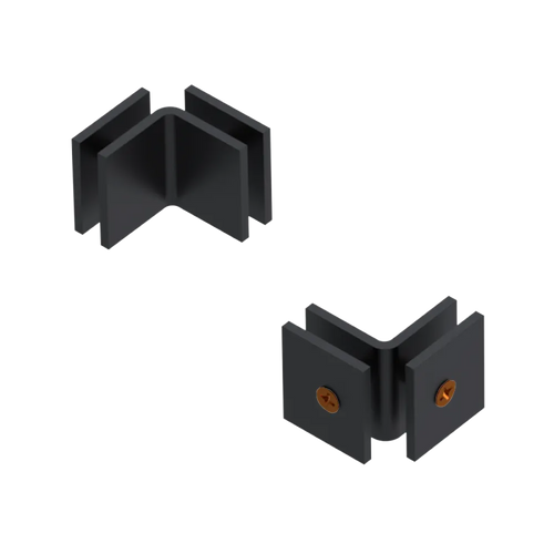 Rubinet 90 Glass to Glass Open Face Matt Black