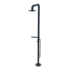 Rubinet Pressure Balance Outdoor Shower with Foot Rinse & 10" Shower Head (with shelf) - 304 Stainless Steel Matt Black