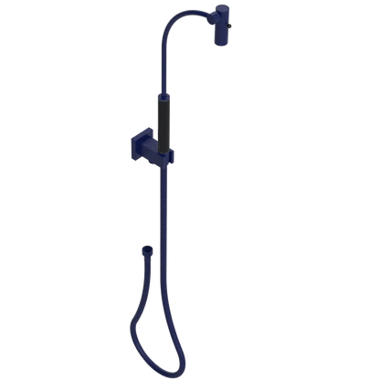 Rubinet Hand Held Shower Bidet with Extended Reach & Dual Function Spray Including Wall Bracket with Supply & Hose (Square) Midnight Blue