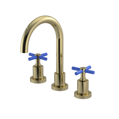 Rubinet Widespread Lav. Set. (less drain) Natural Brass