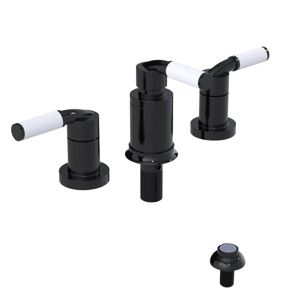 Rubinet Bidet Fitting with Spray, Diverter, and Vacum Breaker (Less Drain) Black
