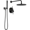 Modern Cylindrical Raincan Shower Rough & Trim W/ Hs 1L 14S - Matte Black