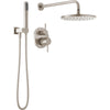 Modern Cylindrical Raincan Shower Rough & Trim W/ Hs 1L 14S - SpotShield Brushed Nickel