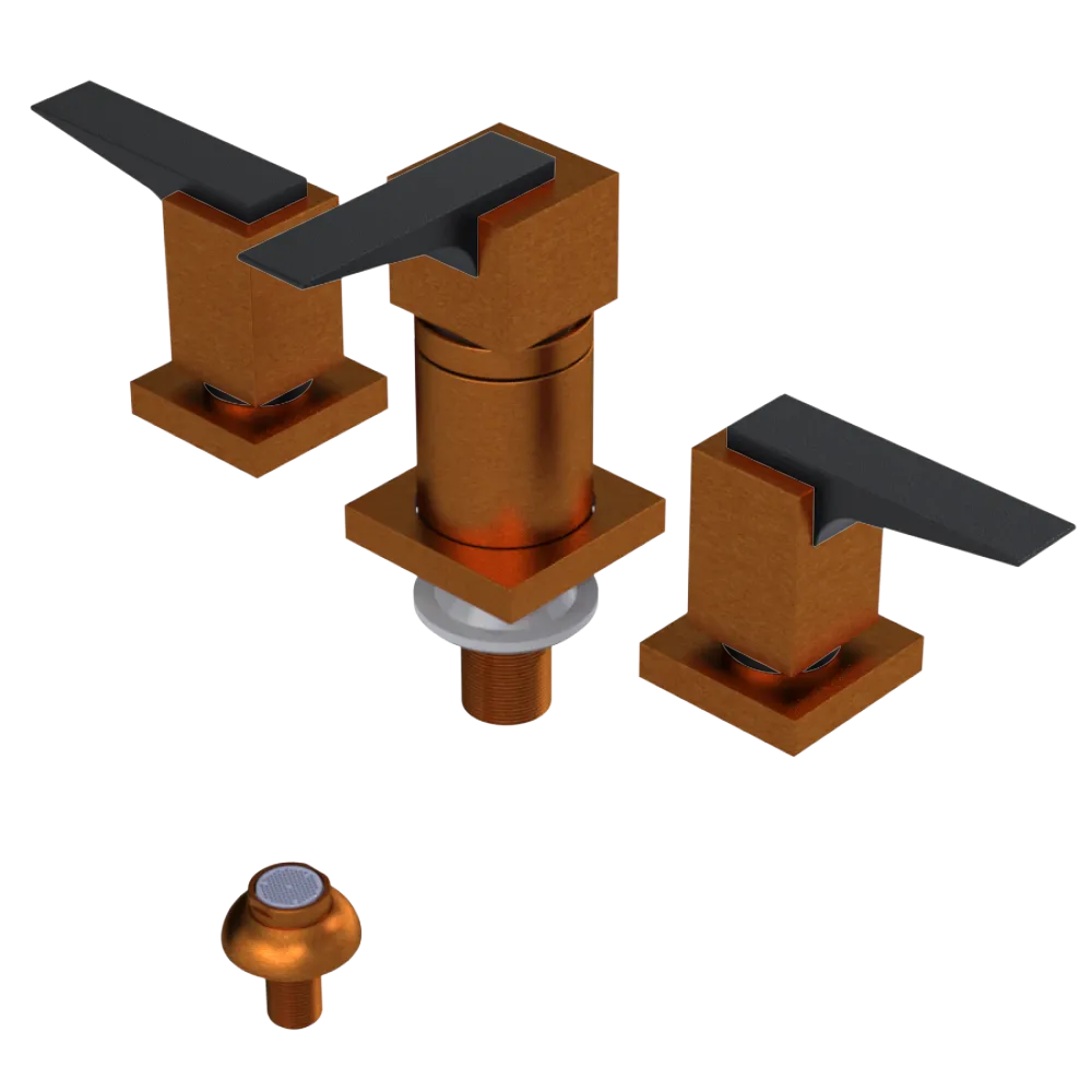 Rubinet Bidet Fitting with Spray, Diverter, and Vacuum Breaker (less drain) Antique Copper Matt