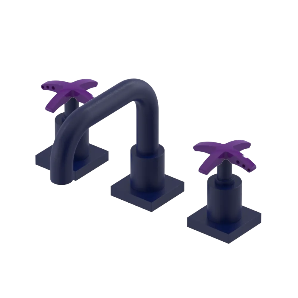 Rubinet Widespread Lav. Set. with Genesis spout (less drain) Midnight Blue