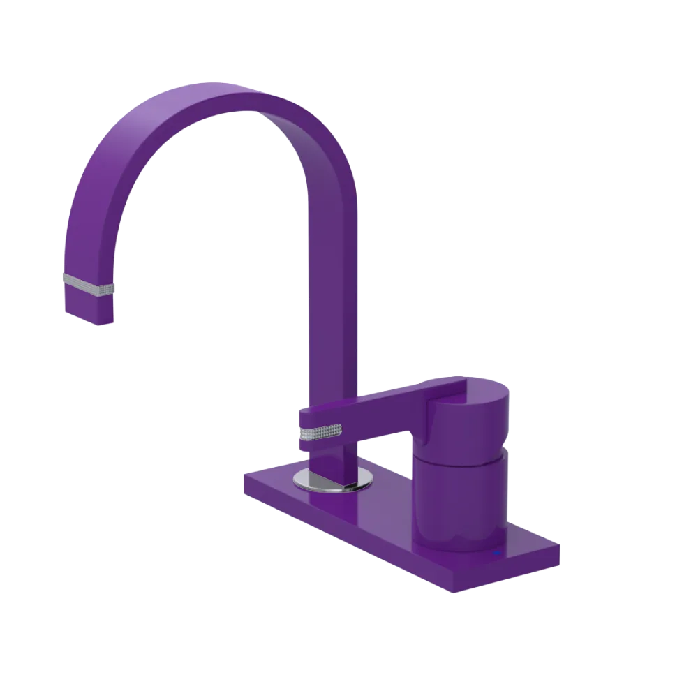 Rubinet 4" Centre Single Control Lav. Set (less drain) Purple Haze