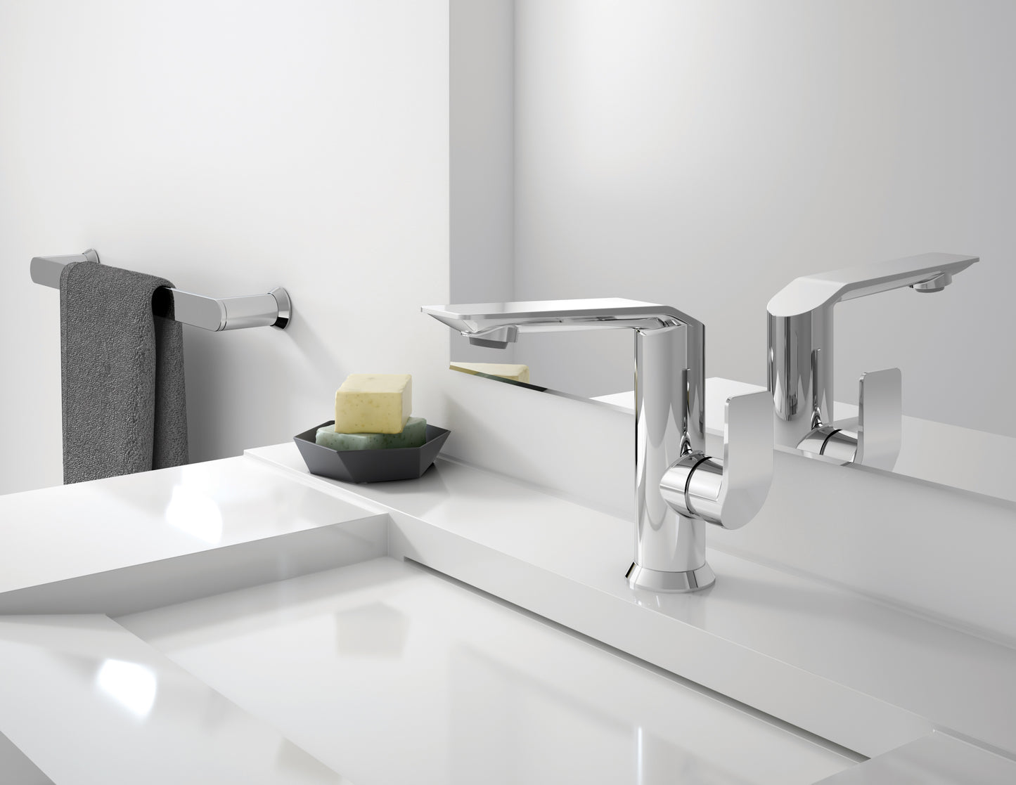 Baril Single-hole lavatory faucet, drain not included