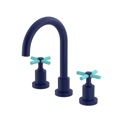 Rubinet Widespread Lav. Set. (less drain) Midnight Blue