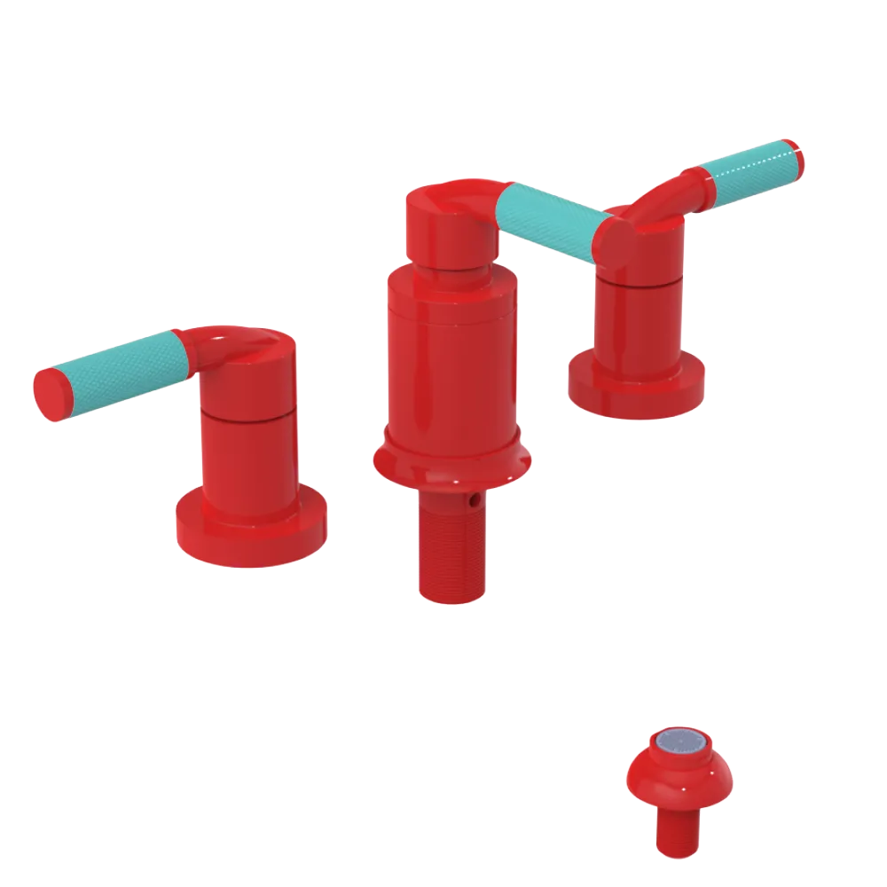 Rubinet Bidet Fitting with Spray, Diverter, and Vacum Breaker (Less Drain) Red