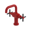 Rubinet Single Hole Dual Handle Lav. Set. (less drain) Red