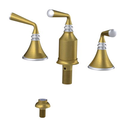 Rubinet Bidet Fitting with Spray, Diverter, and Vacum Breaker (Less Drain) Antique Brass Matt
