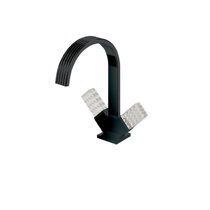 Aquabrass Single-hole lavatory faucet with two crystal handles