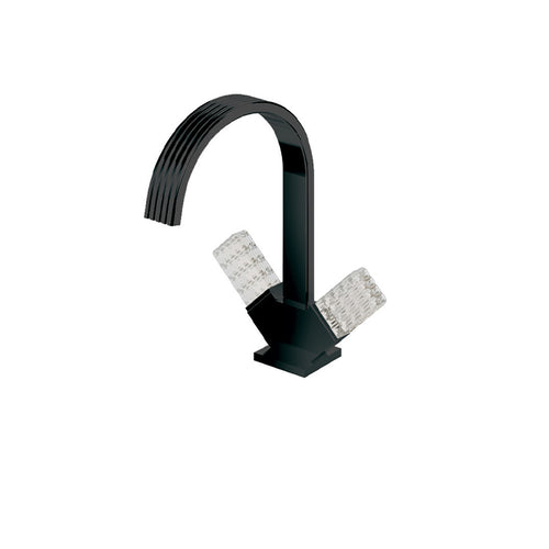 Aquabrass Single-hole lavatory faucet with two crystal handles